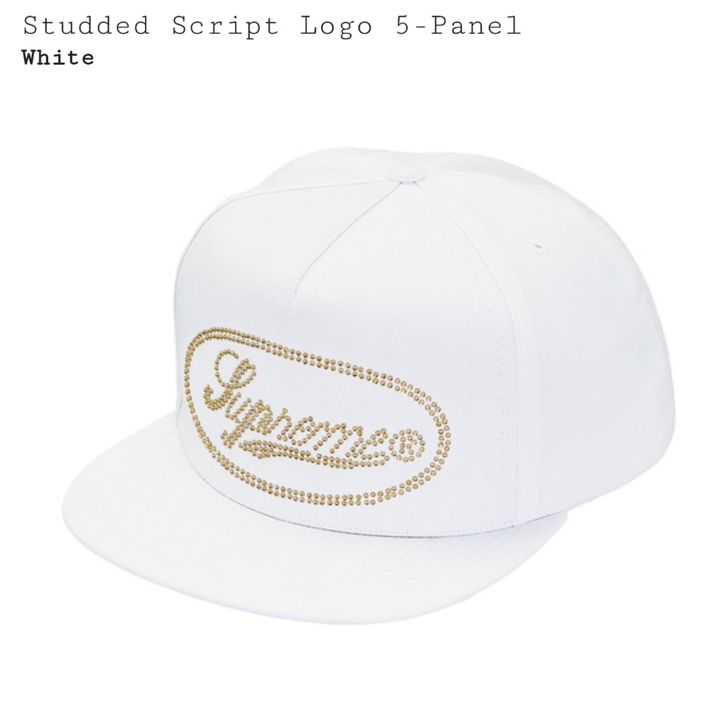 Supreme White Studded logo hat